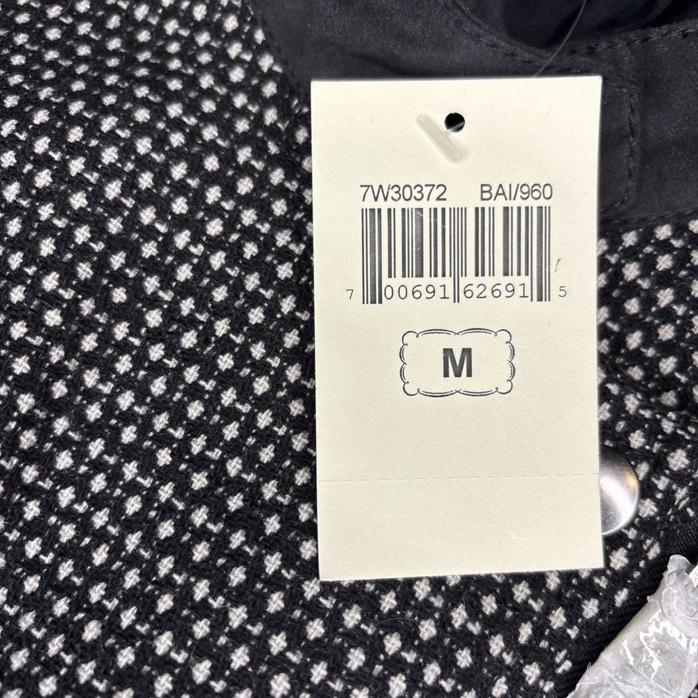 Lucky Brand Jacket Women's Medium Black Swiss Dot Wool Moto Edgy Lightweight NWT - Picture 12 of 16
